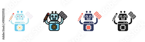 Educational Robotics Icon Set Multiple Style Collection