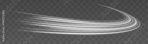 Motion blur streaks of white neon light simulate fast car trails. Spiral sparks create futuristic city energy vibe. Perfect for cyberpunk, technology, and speed themes.