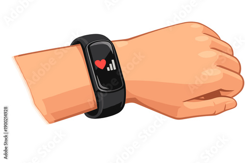 Smartwatch shows heart rate and activity level on a wrist during a fitness tracking session in a home or gym setting