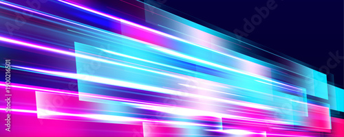 Spiral neon cyan and magenta lines radiate outward with glowing motion. Motion blur creates dynamic depth. Perfect PNG for sci-fi, tech, and futuristic designs.