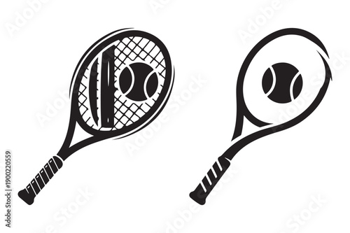 Tennis Racquet and Ball - Sport Equipment Graphics