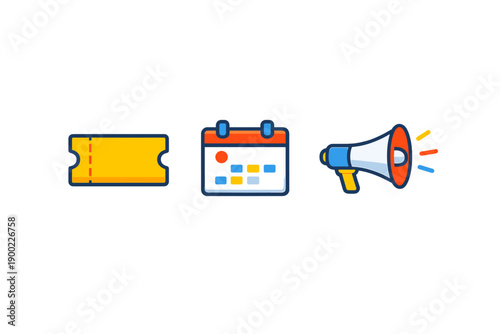 Ticket shows event date and announcement method for upcoming gathering or program in a simple and clear layout