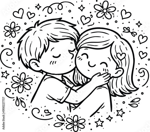 hugs, love, friends, people, boy, girl, smile, cute