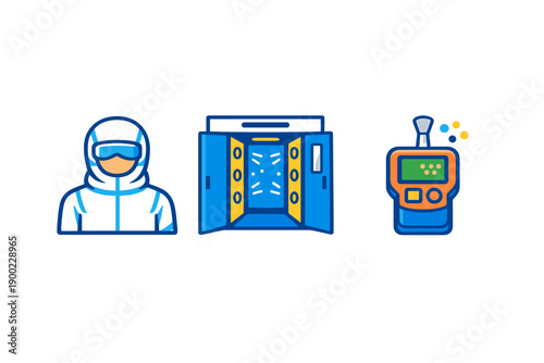 Safety gear is essential for handling hazardous materials in a controlled environment with laboratory equipment in use