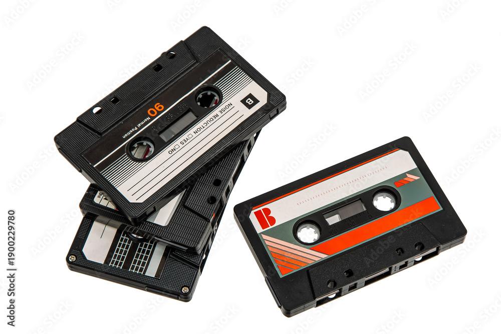 Fototapeta premium Stacked Retro Analog Music Cassettes