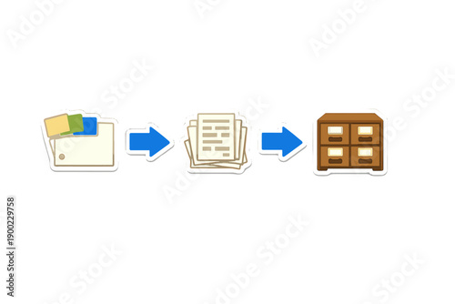 Understanding the process of organizing information from cards to documents to a filing cabinet involves several steps and tools for effective record management
