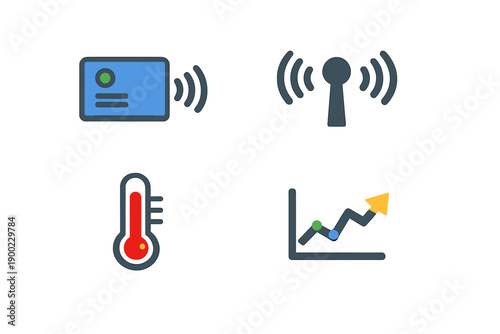 Data is shown with temperature, signal strength, a graph, and a control unit for monitoring different metrics