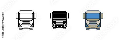 bus icon. Line, solid and filled outline colorful version, outline and filled vector sign. Idea Symbol, logo illustration. Vector graphics