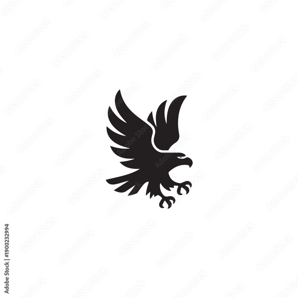 Fototapeta premium Minimalist Flying Eagle Vector Icon