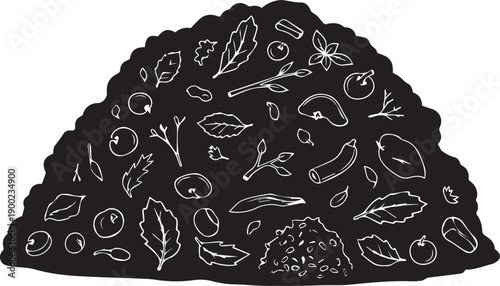 Delicious savory pie with various ingredients and herbs