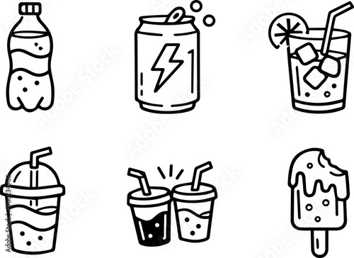 Soda Can With Bubbles Vector Icon