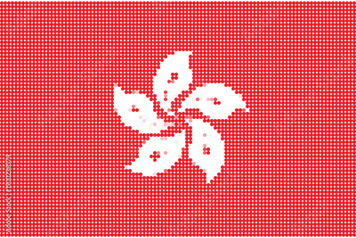 Flag of Hong Kong pixel art of dots