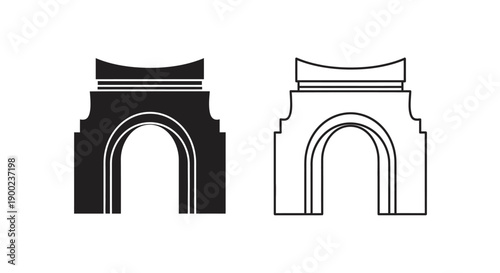 Historic Archway Monument Icon for Entrance and Grand Architecture Design Vector Art