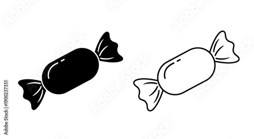 Sweet Wrapped Candy Icon for Confectionery Dessert or Treat Illustration