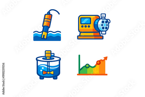 Various tools for measuring and analyzing water quality in a laboratory setting during daytime