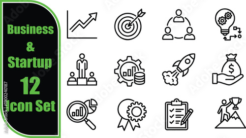 Creative icon set for business and startup branding and marketing materials