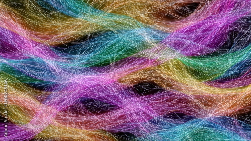Fototapeta premium Abstract Multicolored Wavy Light Trails