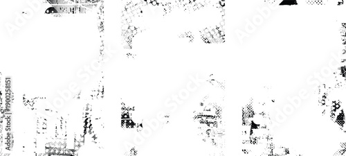 Glitch distorted geometric shape . Noise destroyed logo . Trendy cyber punk poster . Glitched frame .Grunge textured . Distressed effect .Vector shapes with a halftone dots screen print texture.