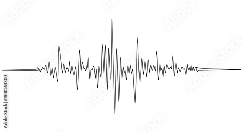 One Line Art Continuous Soundwave Illustration - A Visual Representation of Audio Frequencies