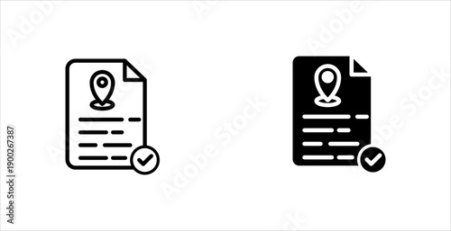Address Verification Icon Set Multiple Style Collection, vector illustration.
