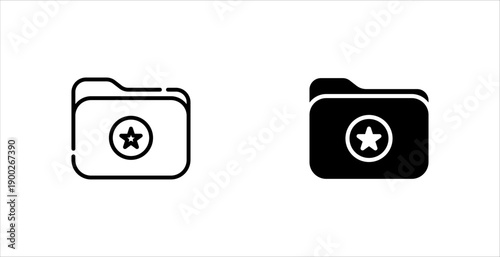 favorite folder star icon set sign vector, vector illustration.