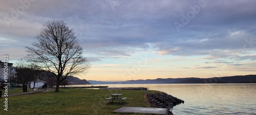 sunset on the river