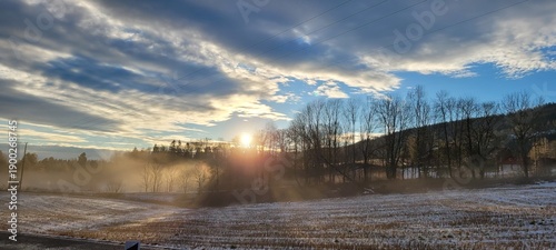 sunset in the mountains