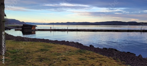 sunset over the lake
