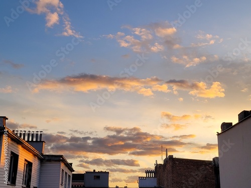 sunset in the city