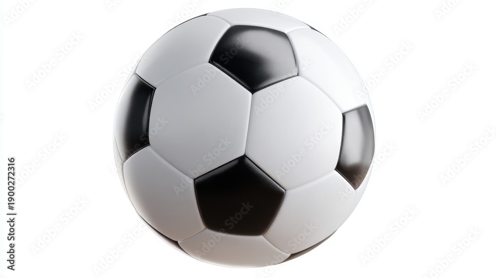 Naklejka premium Classic black and white soccer ball isolated on white background.