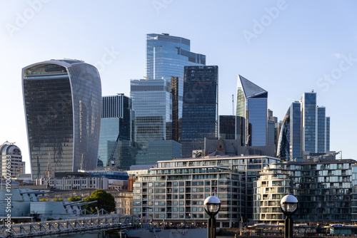 Canvas Print View of London City Skyline with Modern Skyscrapers