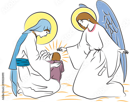 Christmas Nativity Jesus and angel