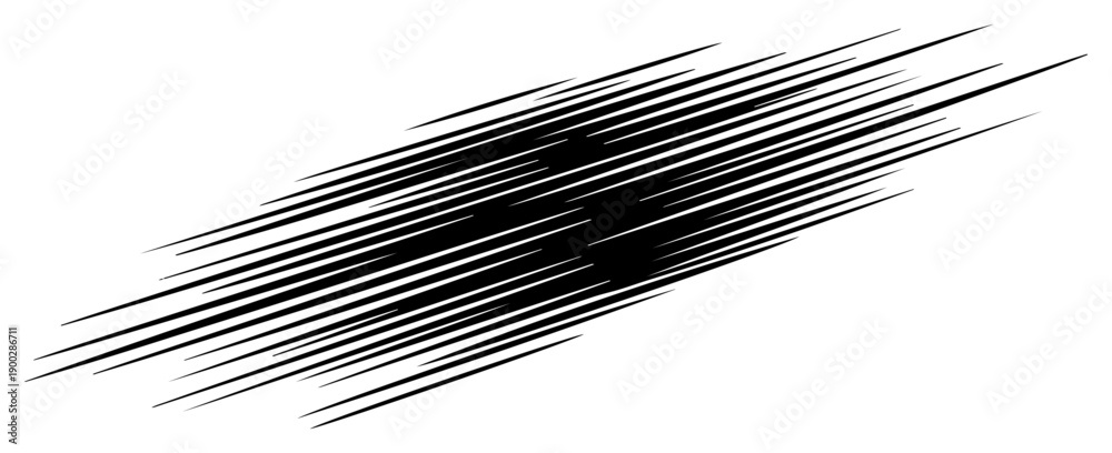 Fototapeta premium Dynamic motion speed lines in hand drawn comic style illustration