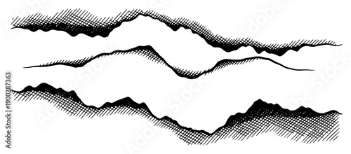 Hand drawn torn paper edges with cross hatch texture and sketchy ripped effect