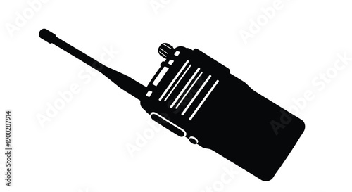 Black radio communication device a stark silhouette