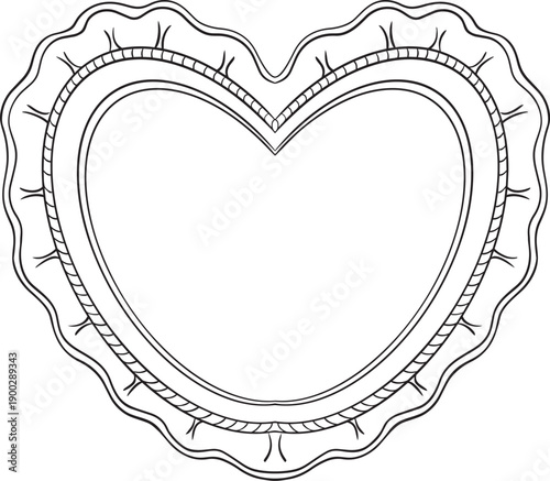 Vector heart shaped photo frame