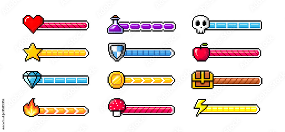 Foto Pixel art loading progress bar