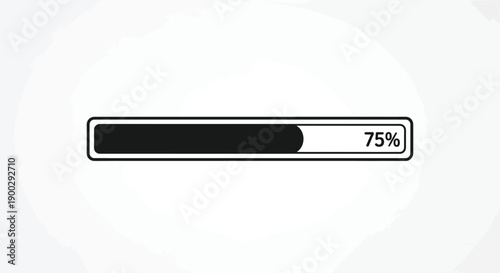 Progress bar showing seventy five percent completion a stark silhouette