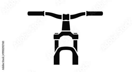 Black bicycle handlebars and front fork a striking silhouette