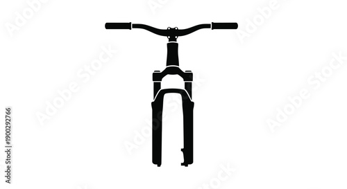 Black bicycle fork outline against a white background silhouette