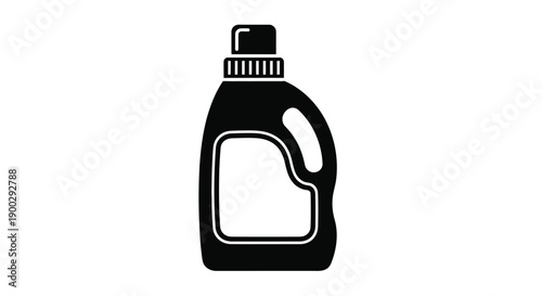 Black detergent bottle illustration with a clean distinct silhouette