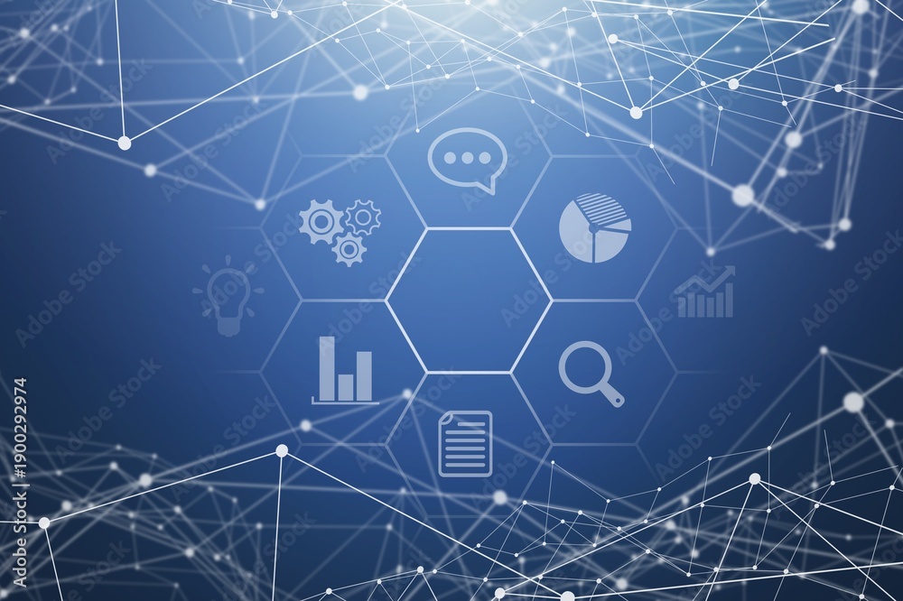 Fototapeta premium Concept of agent Robotic processes data analysis.