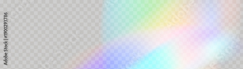 Crystal glass prism with holographic reflections and rainbow flare effect.