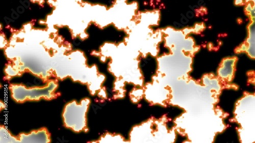 Burning fire effect transition animation on black background. 4k video.