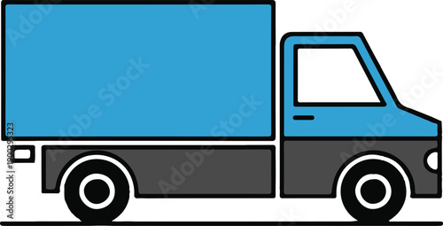 delivery truck cargo logistics vector flat transport graphic