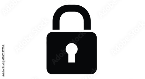 Simple black padlock icon with a keyhole a minimalist silhouette