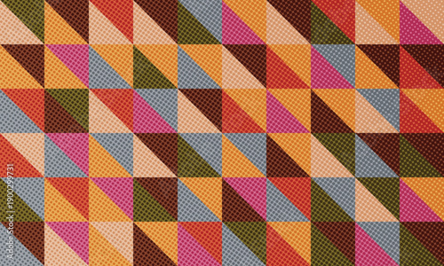 Wallpaper Mural Seamless Colorful Abstract Geometric Triangle Pattern with Dotted Texture Torontodigital.ca