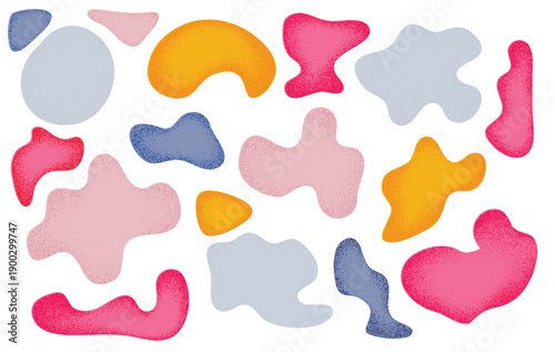 Wallpaper Mural Set of Assorted Vibrant Abstract Organic Blob Shapes Illustration Torontodigital.ca