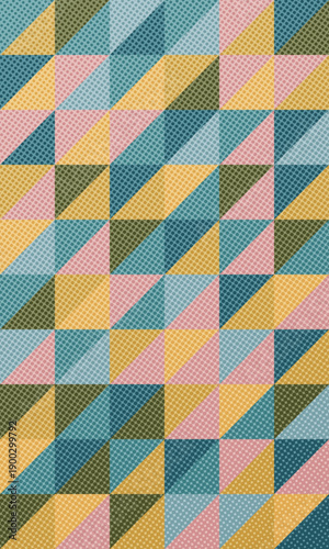 Wallpaper Mural Seamless Colorful Abstract Geometric Triangle Pattern with Dotted Texture Torontodigital.ca