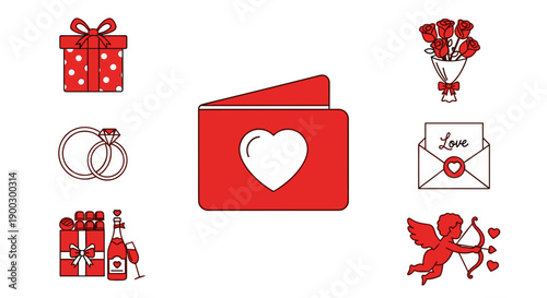Red Envelope with Heart Symbol on Front.
